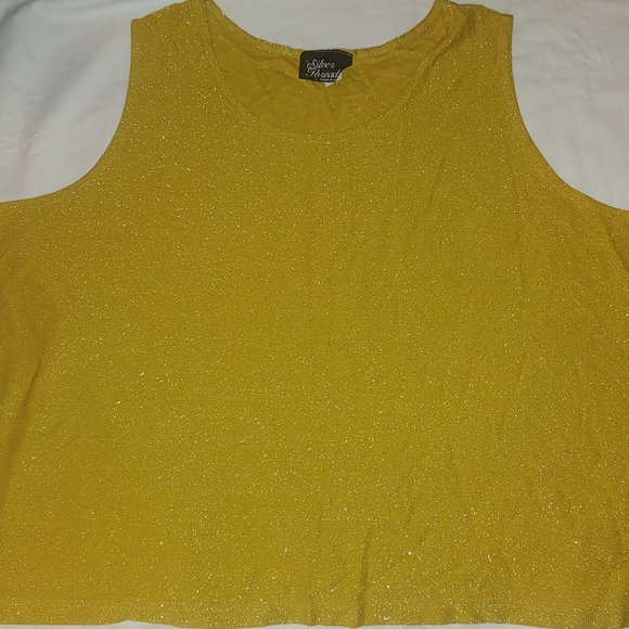 Vintage silver threads sparkly gold tank t… - Picture 2 of 6